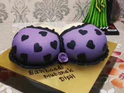 Purple Bra Polka Dot Fondant Cake from LallanTop Cake Shop