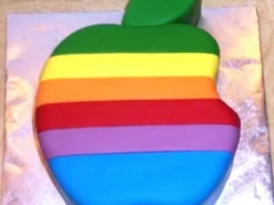 Rainbow Apple Shape Fondant Cake from LallanTop Cake Shop - Delivery in East Delhi, South-East Delhi, Ghaziabad, and Noida.