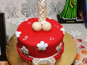 Red Fondant Penis Theme Cake from LallanTop Cake Shop