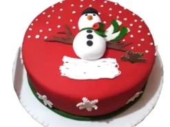 Snowman Christmas Fondant Cake