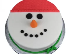 Snowman Face Fondant Cake