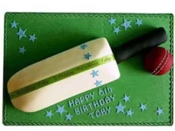 Splendid Cricket Bat Ball Fondant Cake
