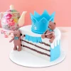teddy bear blue half year birthday cake from lallantop cake shop noida and east delhi From LallamTop Cake Shop