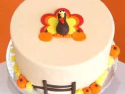 Turkey and Pumpkin Theme Cake