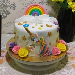 unicorn rainbow theme fondant cake from lallantop cake shop noida and east delhi From LallamTop Cake Shop