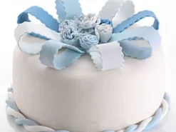 White and Blue Roses Fondant Cake from LallanTop Cake Shop