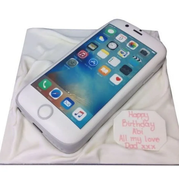 White Iphone Fondant Cake 3 White Iphone Fondant Cake