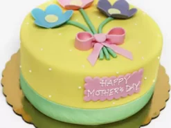 Yellow Floral Fondant Cake