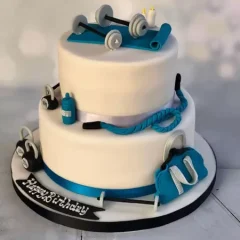2 Tier Gym Fondant Cake