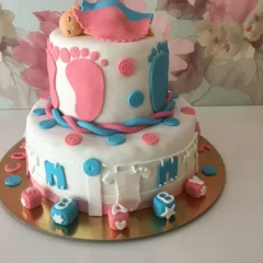 2 Tier Twin Baby Shower Cake