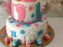 2 Tier Twin Baby Shower Cake