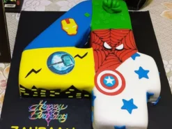 4 Number Avengers Theme Cake