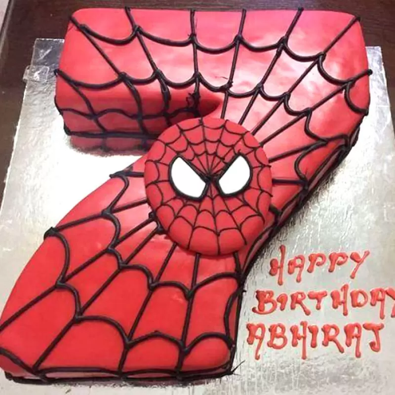 7Th Birthday Spiderman Fondant Cake 3 7Th Birthday Spiderman Fondant Cake