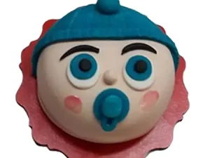 Baby Boy Face Fondant Cake