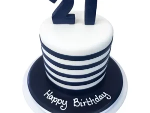 Birthday Breton Stripe Fondant Cake