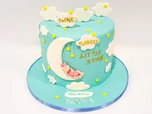 Cloud and Stars Baby Shower Cake