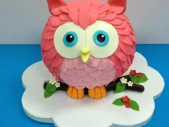Customized Pink Owl Fondant Cake