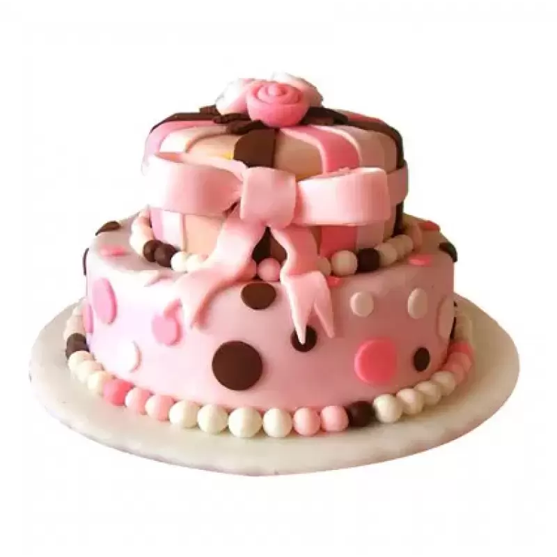 Elegant Pink Fondant Theme Cake 3 Elegant Pink Fondant Theme Cake