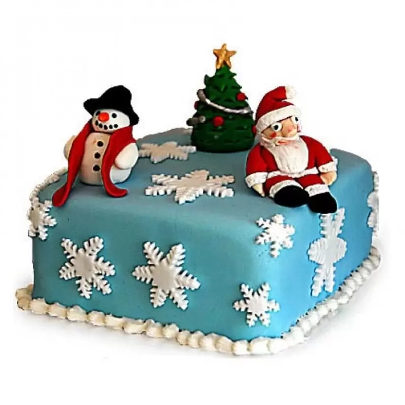 Festive Christmas Fondant Cake 3 Festive Christmas Fondant Cake