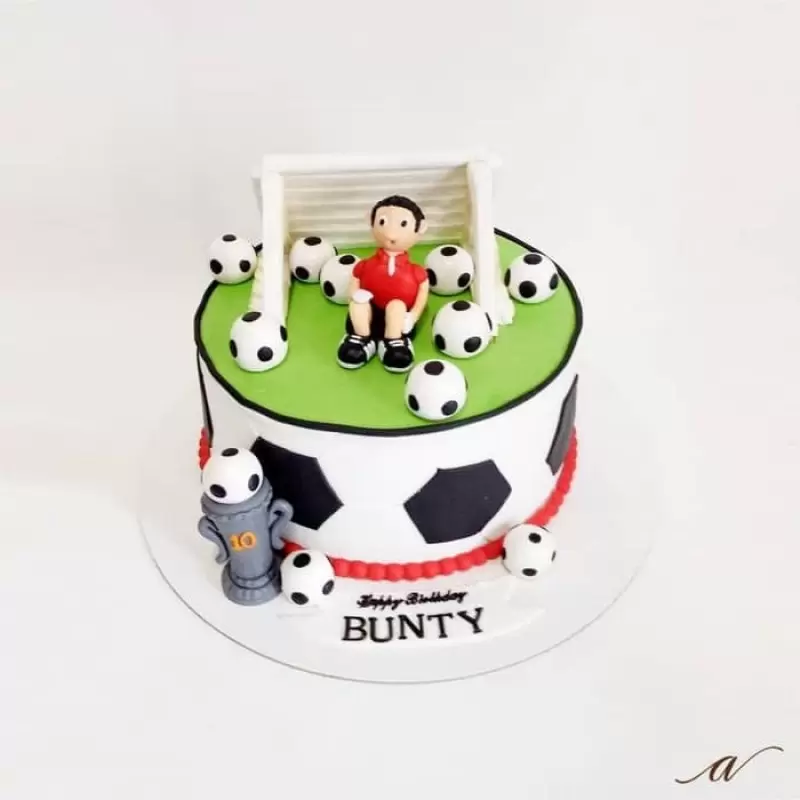Football Goal Post Fondant Cake 3 Football Goal Post Fondant Cake