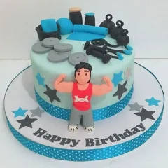 Gym Birthday Fondant Cake