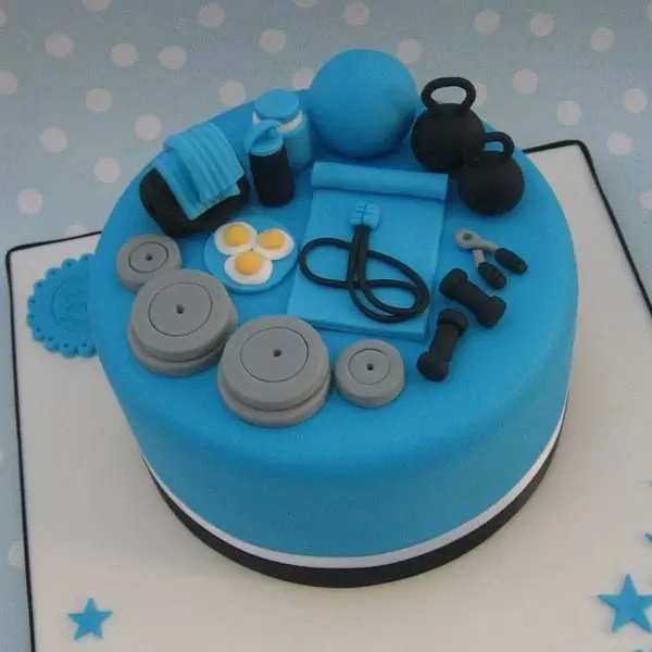 Gym Equipment Themed Fondant Cake 3 Gym Equipment Themed Fondant Cake