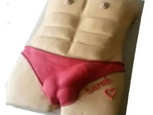 Man Torso Bachelor Party Cake