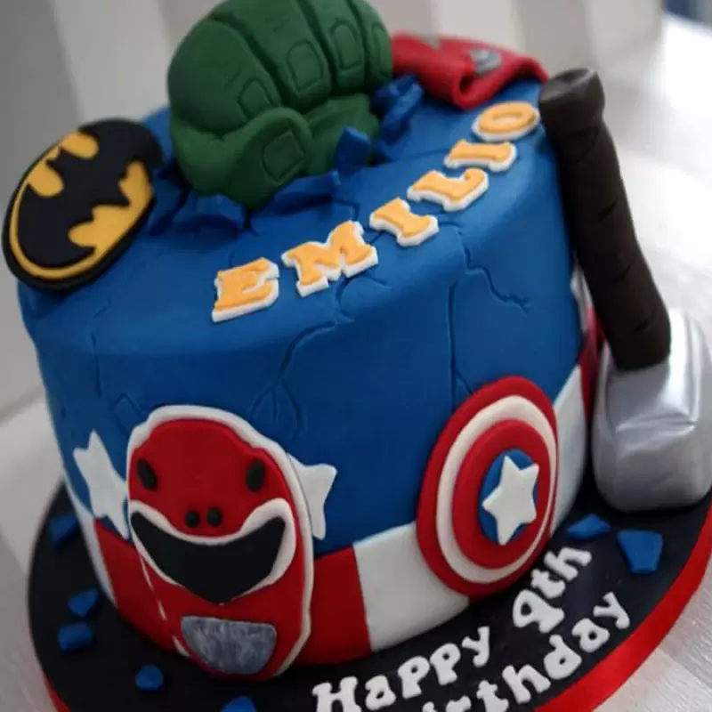 Marvel Avengers Theme Fondant Cake 3 Marvel Avengers Theme Fondant Cake