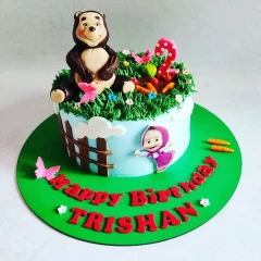 Masha and The Bear Fondant Cake