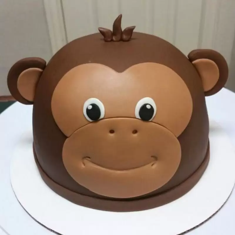 Monkey Customized Fondant Cake 3 Monkey Customized Fondant Cake