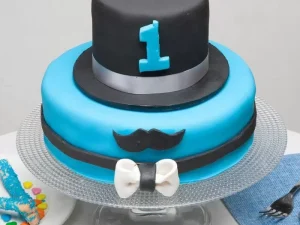 Moustache And Hat Fondant Cake