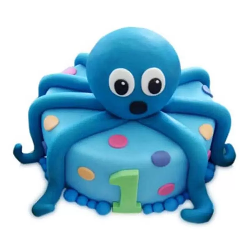 Octopus Fondant Cake 3 Octopus Fondant Cake