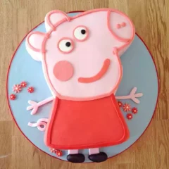 Peppa Pig Shape Fondant Cake