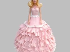 Pink Floral Barbie Fondant Cake