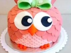 Pink Owl Birthday Cake