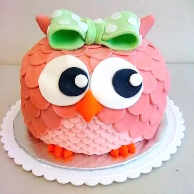 Pink Owl Birthday Cake 3 Pink Owl Birthday Cake