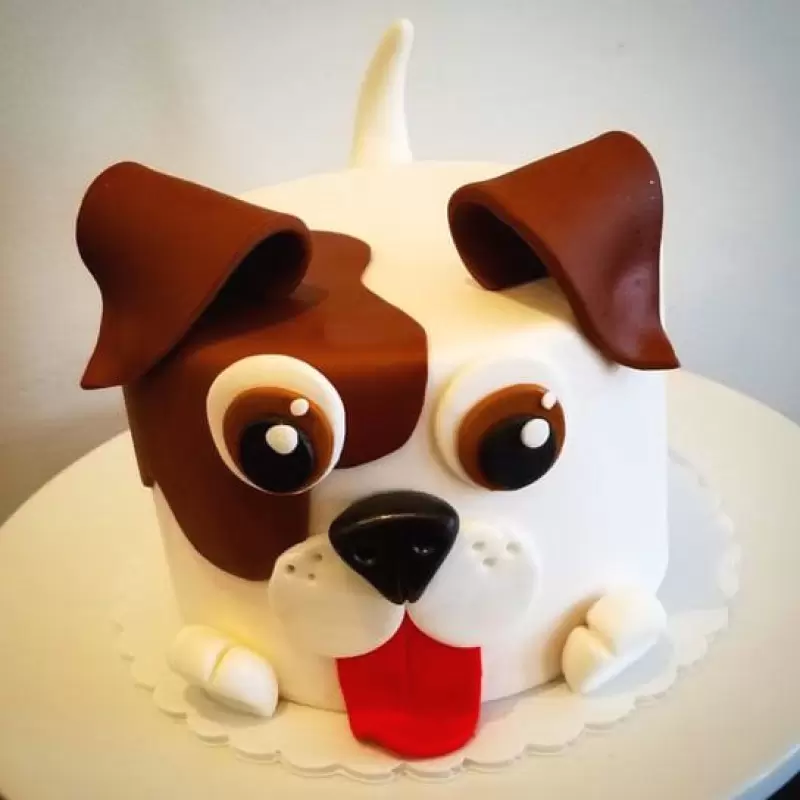 Puppy Customized Fondant Cake 3 Puppy Customized Fondant Cake