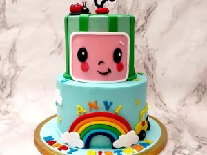 Two Tier Cocomelon Rainbow Cake