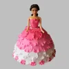 White And Pink Floral Barbie Fondant Cake 1 White Pink Floral Barbie Fondant Cake From Lallantop Cake Shop Noida And East Delhi From Lallamtop Cake Shop