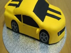 Yellow Black Stylist Car Theme Cake