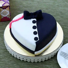 Him & Her Heart Fondant Cake from LallanTop Cake Shop - Delivery in East Delhi, South-East Delhi, Ghaziabad, and Noida