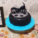 Bike On Tyre Themed Customized Cake From Lallamtop Cake Shop