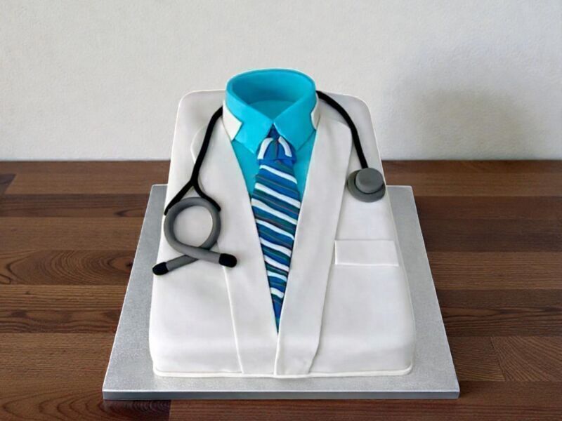 Doctor Uniform Fondant Cake 3 Doctor Uniform Fondant Cake