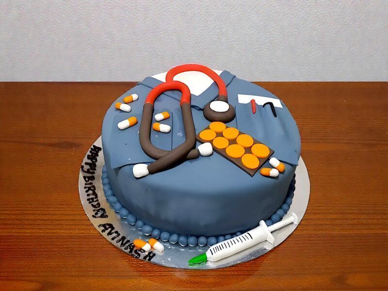 Doctor Uniform Theme Cake 3 Doctor Uniform Theme Cake