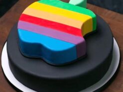 Apple Logo Themed Fondant Cake