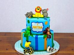 2 Layer Jungle Theme Cake