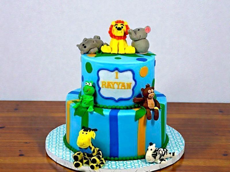2 Layer Jungle Theme Cake 3 2 Layer Jungle Theme Cake