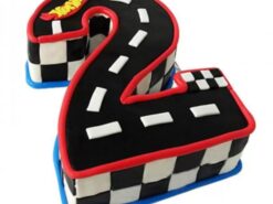 2 Number Racing Track Fondant Cake