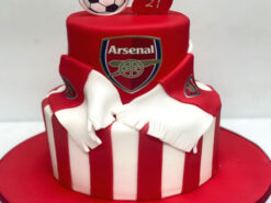 2 Tier Arsenal Football Cake
