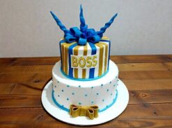 2 Tier BOSS Birthday Cake